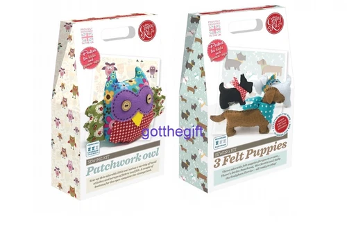Crafty Kit Sew Your Own Kit - Choose from Owl or Three Felt Puppies - Made in UK