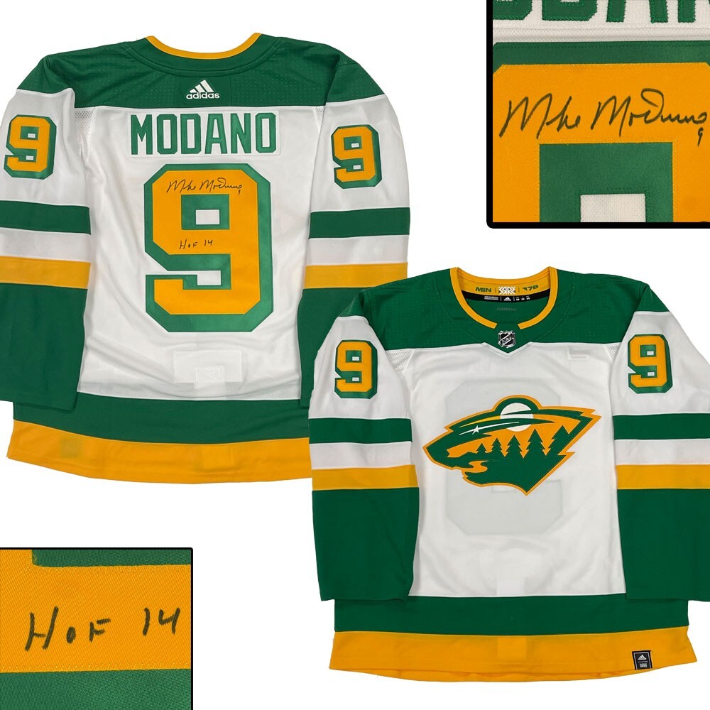 MIKE MODANO Signed Minnesota Wild Reverse Retro White Adidas PRO