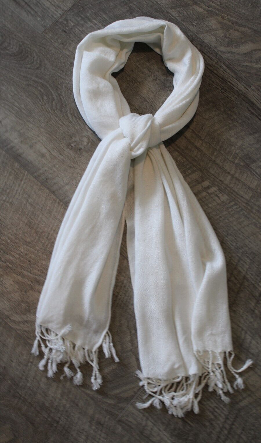 Lightweight Rectangle Accent Scarf Off-White Ivor… - image 1