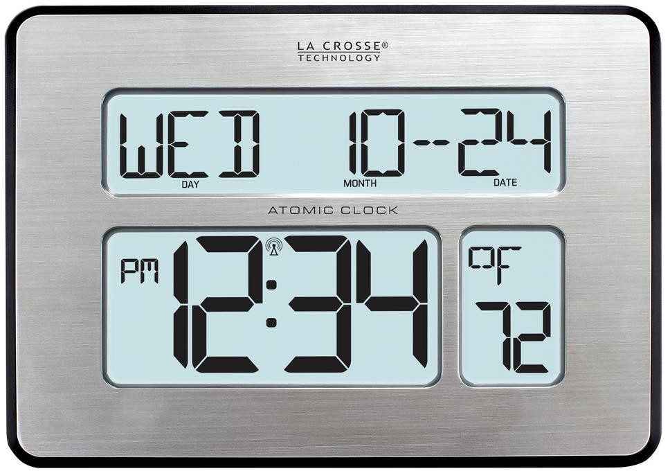 Extra Large Digit Adjustable Backlight Atomic Full Calendar