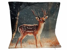 Deer Nature Winter Christmas Double Sided Throw Pillow Cover Holiday Home Decor