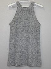 Madewell Valley Sweater Dress Womens Size Large Gray Halter Ribbed Knit Cotton