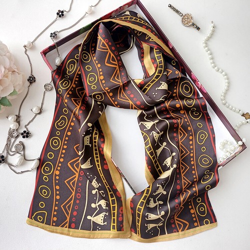 Dames écharpe de 100% soie,Foulard Soie Femme , 145 * 15 cm Ruban - Picture 43 of 71