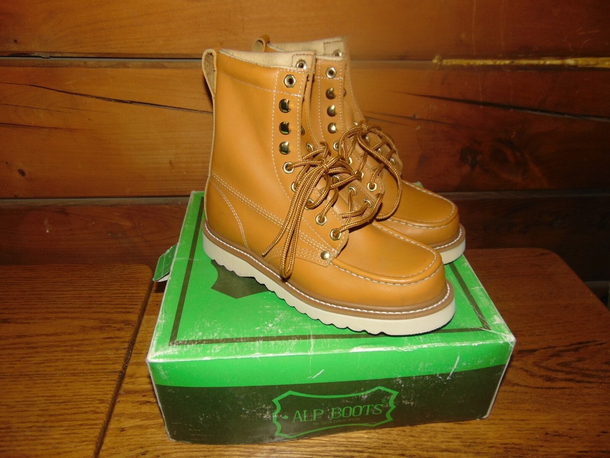 ALP BOOTS by Golden Fox Work Men's Moc Toe Wedge Comfortable