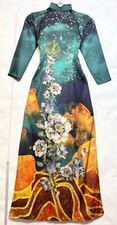 Ao Dai Viet Nam Lua Mem Ru Silk CC-009 Dai Ao 144cm Size L