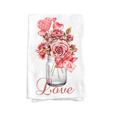 Valentine`s Day Mason Jar ''Love'' 100% Cotton Kitchen Hand Drying Dish Towel