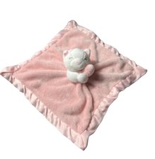 Carter  s Baby Lovey Pink White Kitty Cat Plush Security Blanket Satin Trim