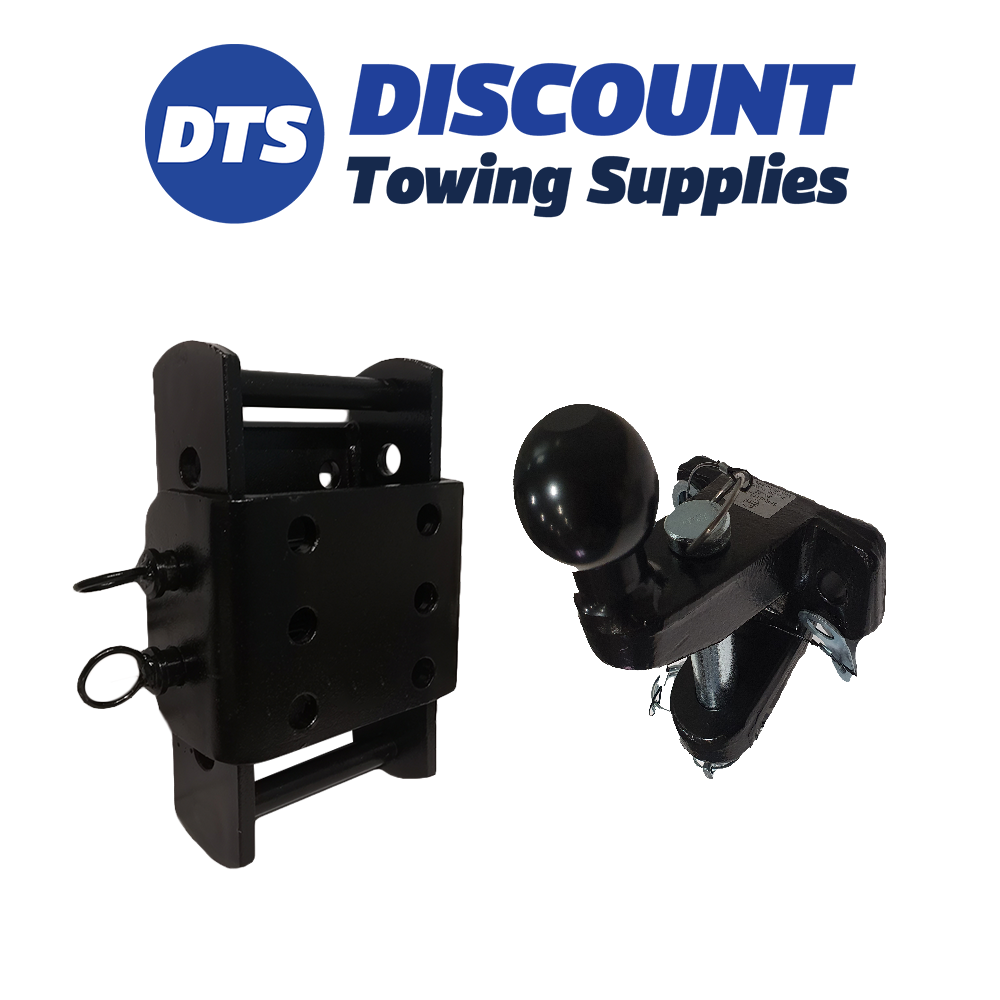Black Towbar 3.5T Adjustable Height Coupling Drop Plate Black 3.5 Ton