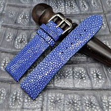 22mm/20mm Polished Stingray Leather Watch Band Bespoke Vintage Exotic Leather