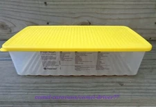 TUPPERWARE FridgeSmart CLEAR Vented Container 4352B-2 Yellow Cover 8 1/2C - 2.0L