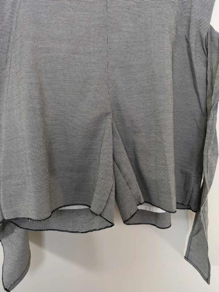 FP движение черный/белый имбирь чек надежном передней галстук шорты женский размер L - Изображение 2 из 4