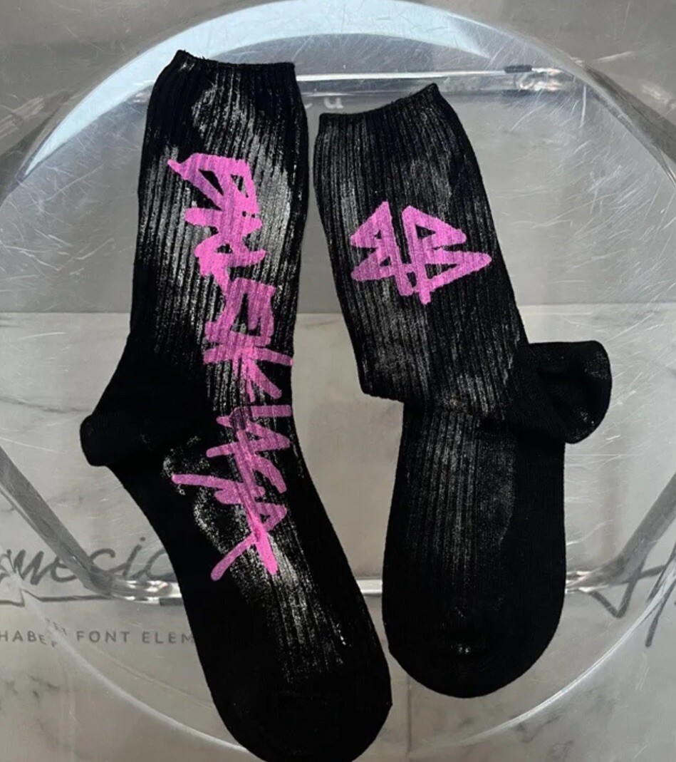 Crew Socks Unisex Painted Graffiti Comfort Causal Street Dirty Socks-image