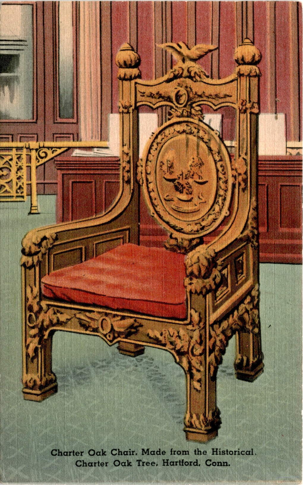 Charter Oak Tree, Hartford, Conn, United States, H. P. Kopplemann, Postcard