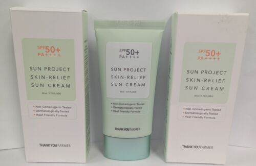 LOT OF 2 THANK YOU FARMER SUN PROJECT SKIN RELIEF SUN CREAM 1.75FL OZ NEW IN BOX