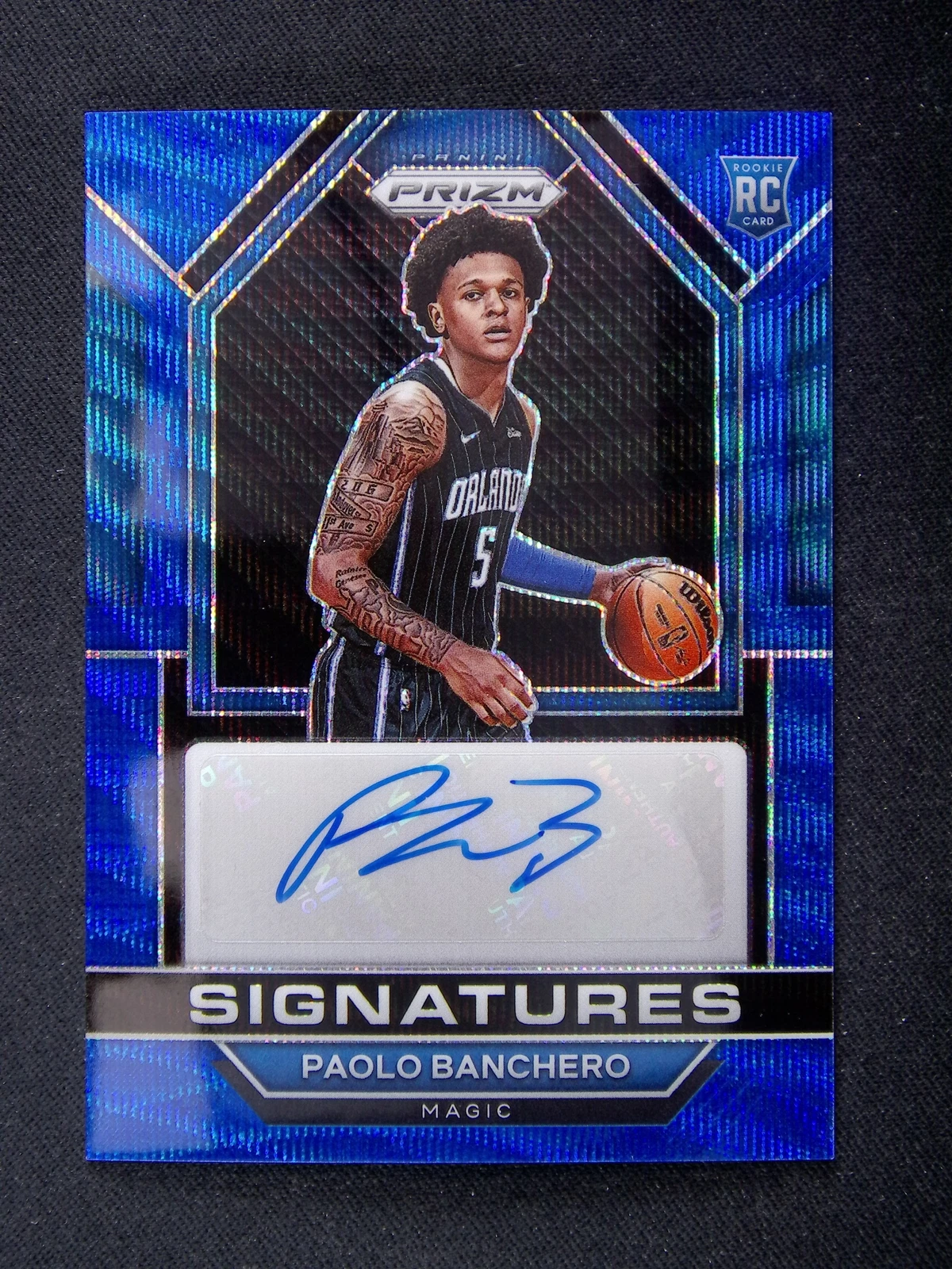 2022-23 Panini Prizm Paolo Banchero Magic RC Rookie Signatures Auto Blue Wave