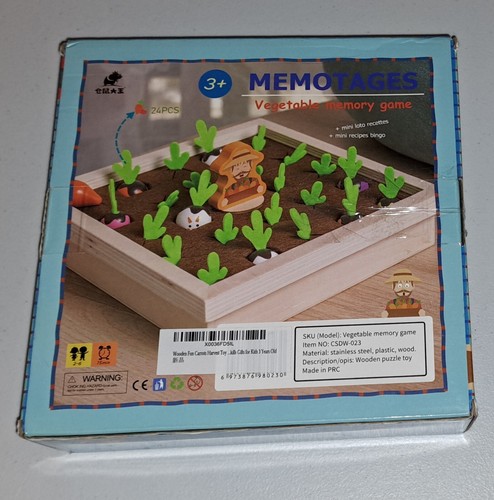 MEMOTAGES BRAND WOOD GAMES VEGETABLE MEMORY GAME - Picture 6 of 9