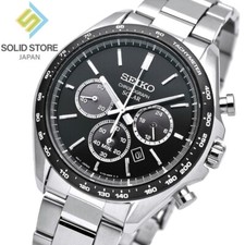 SEIKO SELECTION SBPY167 Chronograph Solar Analog Watch Black Dial 42.2mm Panda