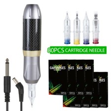 Mast Rotary Tattoo Machine Pen Kit W/ 80Pcs Cartridge Needles for Tattoo Artists