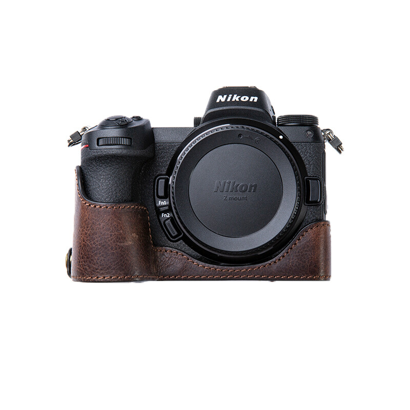 Genuine Leather Camera Case Handmade Half Bag For Nikon Z6 Z7 Z5 Z6 II