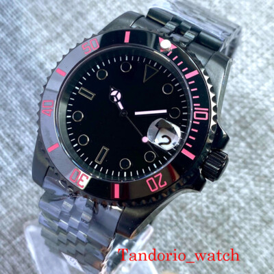 Bliger 40mm Black PVD Case NH35A PT5000 Automatic Men Watch Sapphire Glass Date