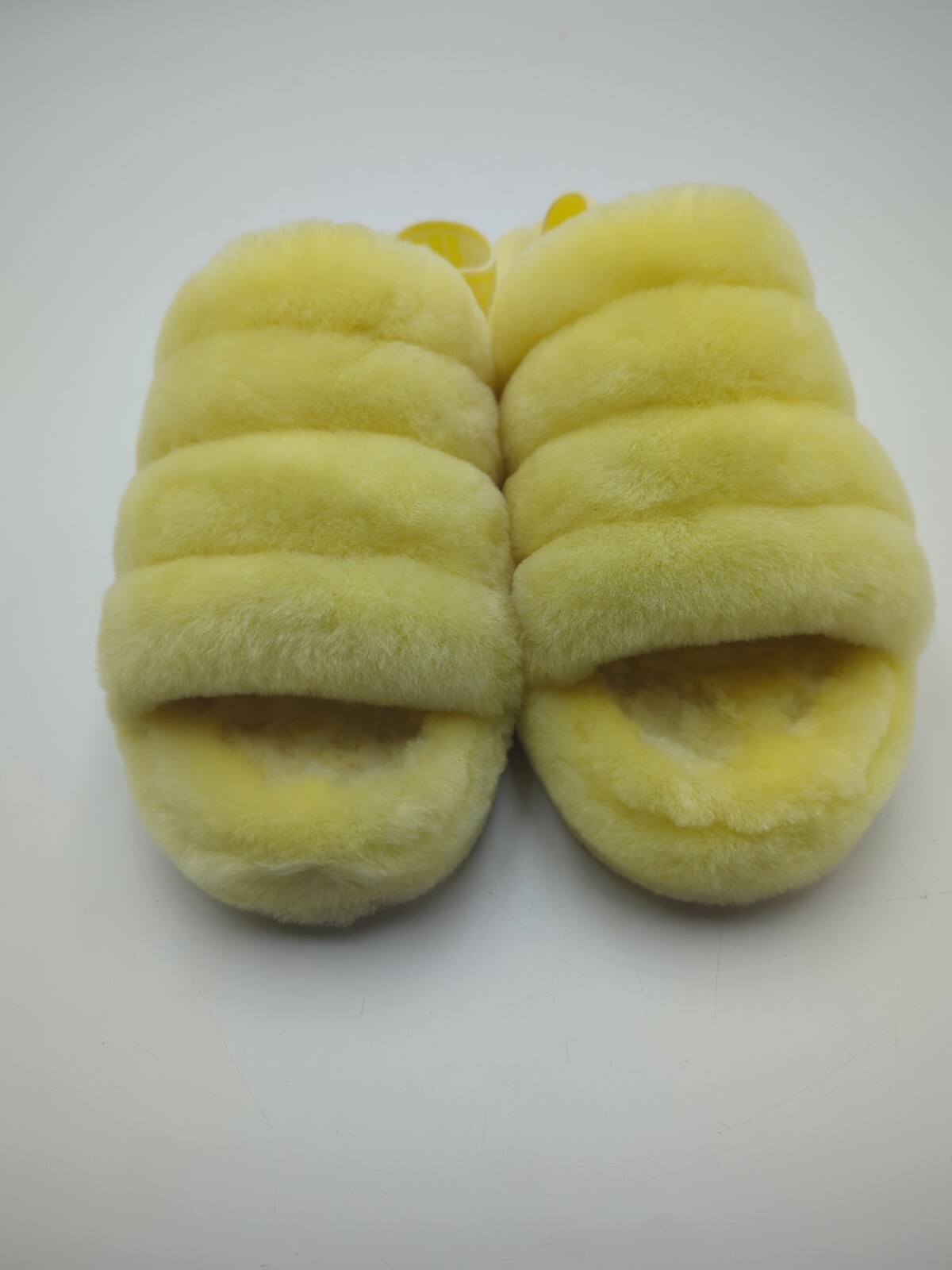 PANTOFOLA D’ORO SANDALO UGG FLUFF YEAH SLIDE NEON MOCASSINO GIALLO SLIP ON US 10 EU 41 REGNO UK 8