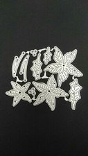 Poinsettia flower leaf die set metal cutting die cutter UK  size in description 