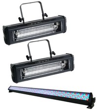 2 American DJ Mega Flash DMX 800-Watt Compact DMX Strobe Lights Rockstrip Light