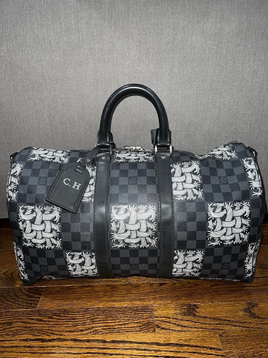 Black Damier Graphite Overnight Bag