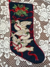 19x7.5 - I have over 75 Needlepoint Christmas Stockings - Dove
