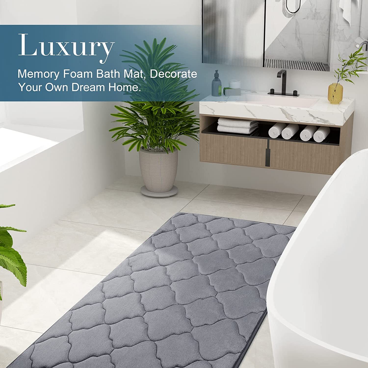 OLANLY Memory Foam Bath Mat Rug, Ultra Soft Non Slip and Absorbent Bathroom Rug, eBay