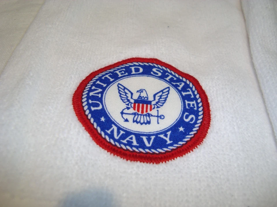 Juego de 2 toallas de barra de golf para nevera de mano de cocina hechas a mano del Departamento de Marina de los Estados Unidos Foto 2 de 4