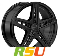 4x 2DRV WH38 schwarz glänzend lackiert 9.5x22" ET40 LK5 108 ML 72.6 Alufelge...