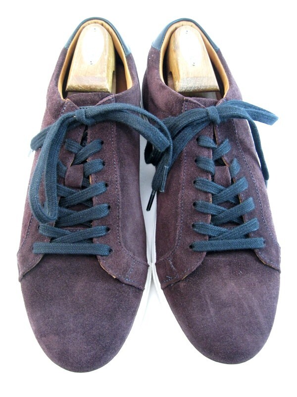 SAOLA Allen Edmonds "COURTSIDE" Uomo Derby Vestito Sneakers Scamosciate 9.5 D Borgogna (288N)