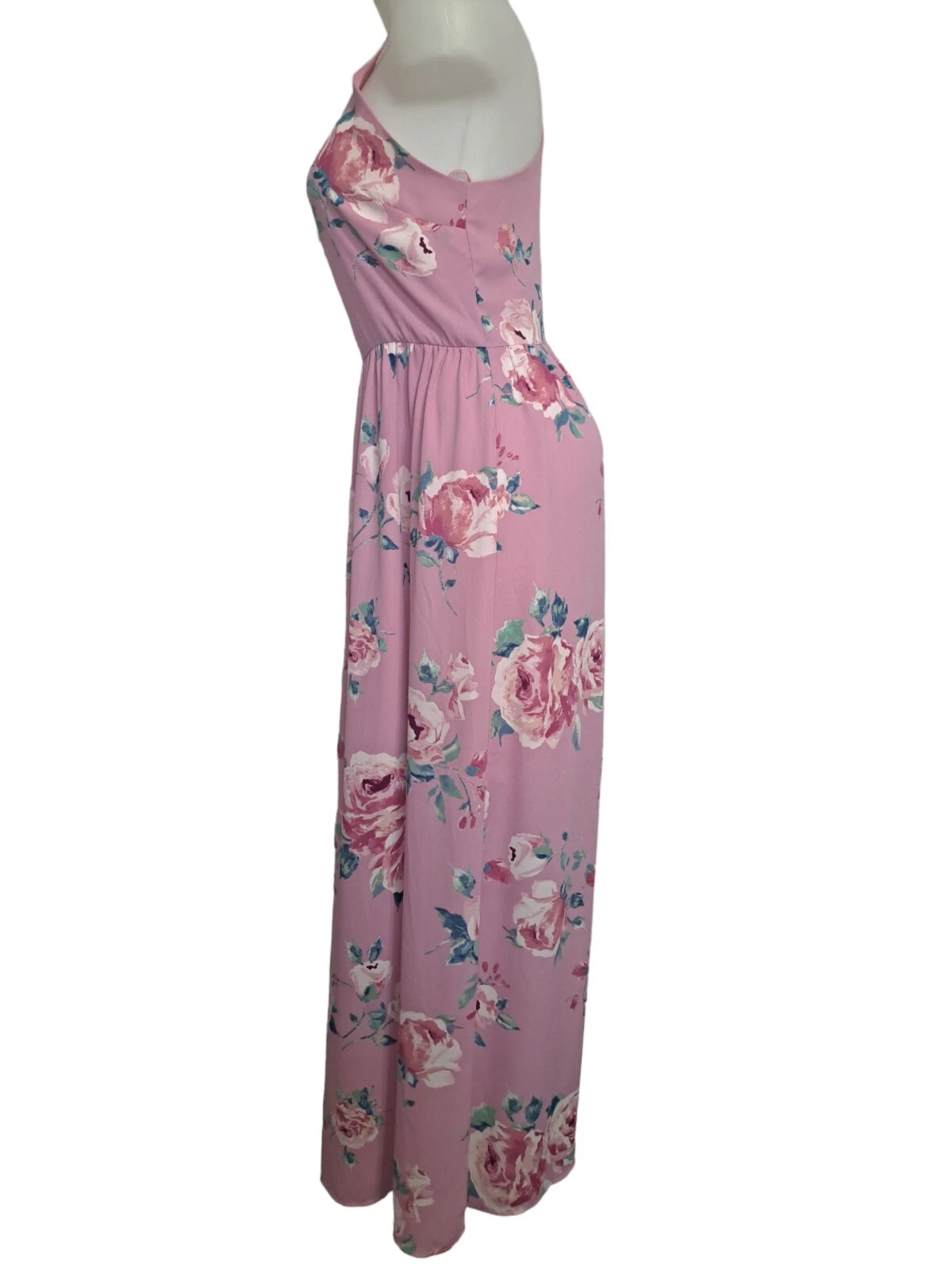 PALM ANGELS Maxi abito lungo trasparente Everly rosa cottagecore senza maniche floreale femminile floreale
