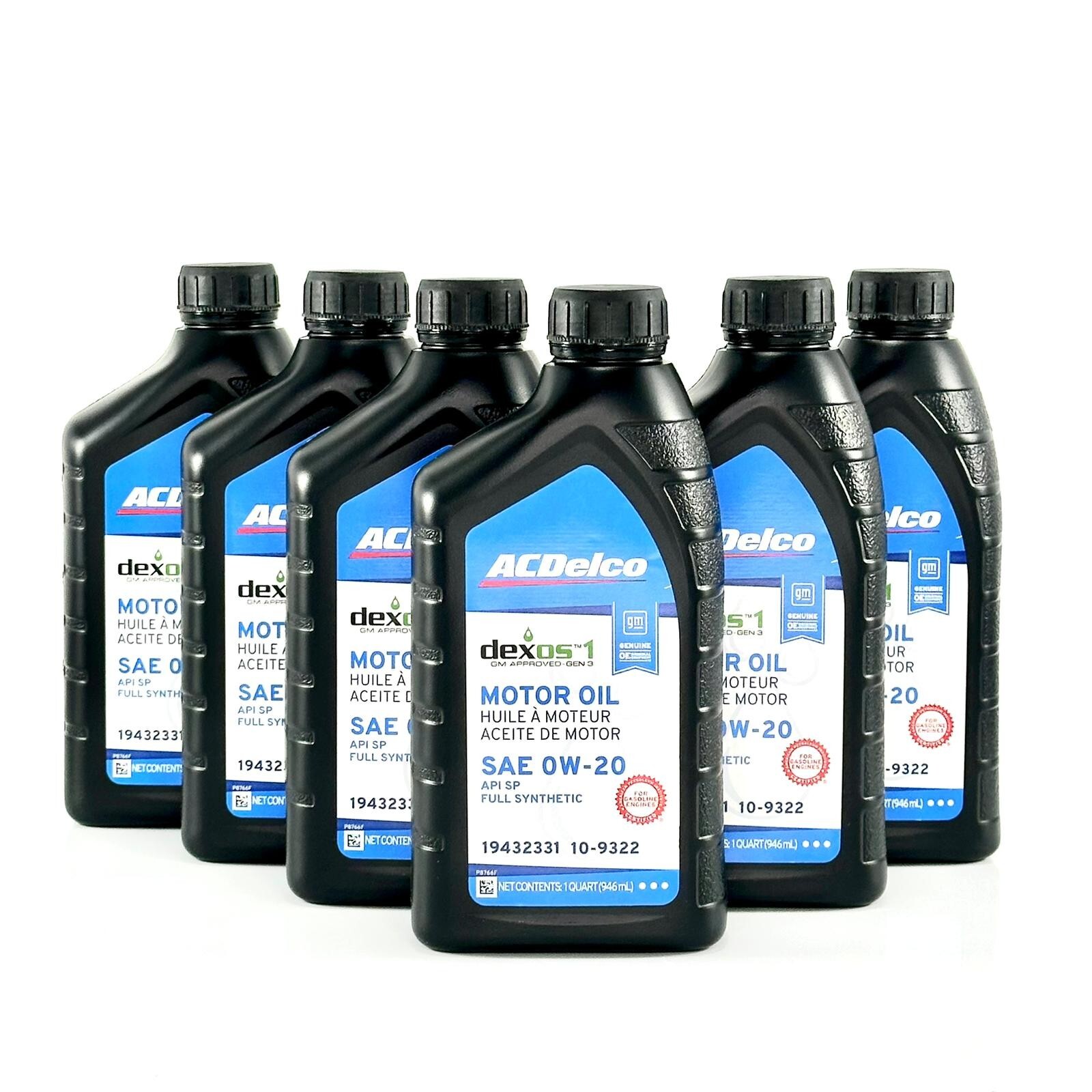 ACDelco 10-9322 dexos1 Full Synthetic 0W-20 Motor Oil, for 5