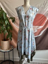 Lauren Ralph Lauren Floral Drawstring Dress Size 4 Handkerchief V-Neck Flowy