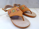 Girls Boutique UMi Spring Summer Thong Sandal peach flowers Size 29 EU 11.5 US — photo 1