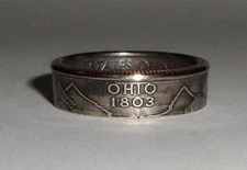"Sealed" OHIO US STATE QUARTER handcrafted coin ring or pendant size 4-14