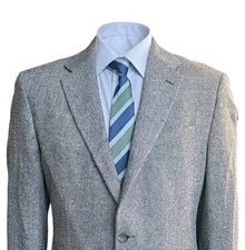 Jos A Bank Reserve Blazer 41R Gray Herringbone Italian Wool Cashmere Sport Coat