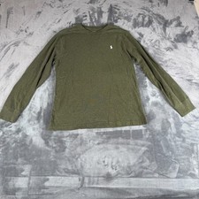 Polo Ralph Lauren Kids Long Sleeve T Shirt Green Pony Logo Large 14 16