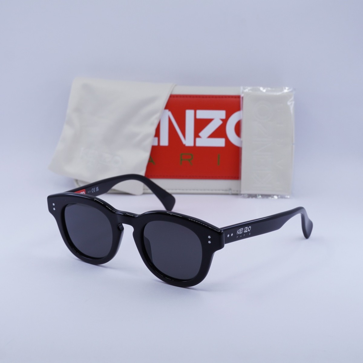 Kenzo KZ40163I 01A Shiny Black/Grey 48-23-145 Sunglasses New