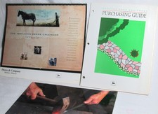 John Deere Advertising calendar, pricing guide, 150th anniversary booklet