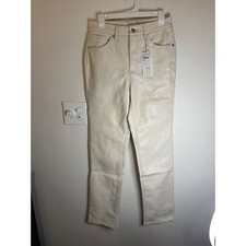 Good American Better Than Leather Good Icon Straight Leg Pant Bone Size 8 NWT