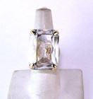 Roberta Chiarella Ring BIG Bling Glass Rhinestone Solitaire Gold Metal 7.5 Band — photo 2