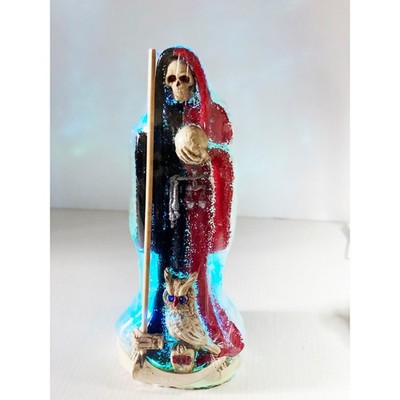 Light Color Changing Clear Reversible Holy Death Santa Muerte 12  Fixed Statue