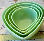 Fire King Jadeite Teardrop Nesting Bowls - Full set of 4