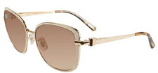 Chopard Women Sunglasses Cream Gold Frames/ Brown Shades Brand New Original