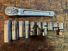 SNAP ON 11 pcs 3/8 Drive Set,  1-3/8 Ratchet, 9-Sockets, plus 1- 1” Extension