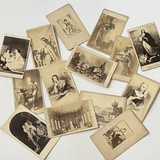 Antique CDV Photograph Album Filler Print Variety Lot Of 14