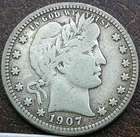 US 1907-S Barber Quarter  **